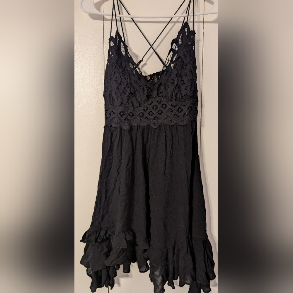 Free People Black Lace Dress